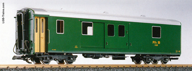 LGB RhB Baggage Car. Green. D 4215 31690